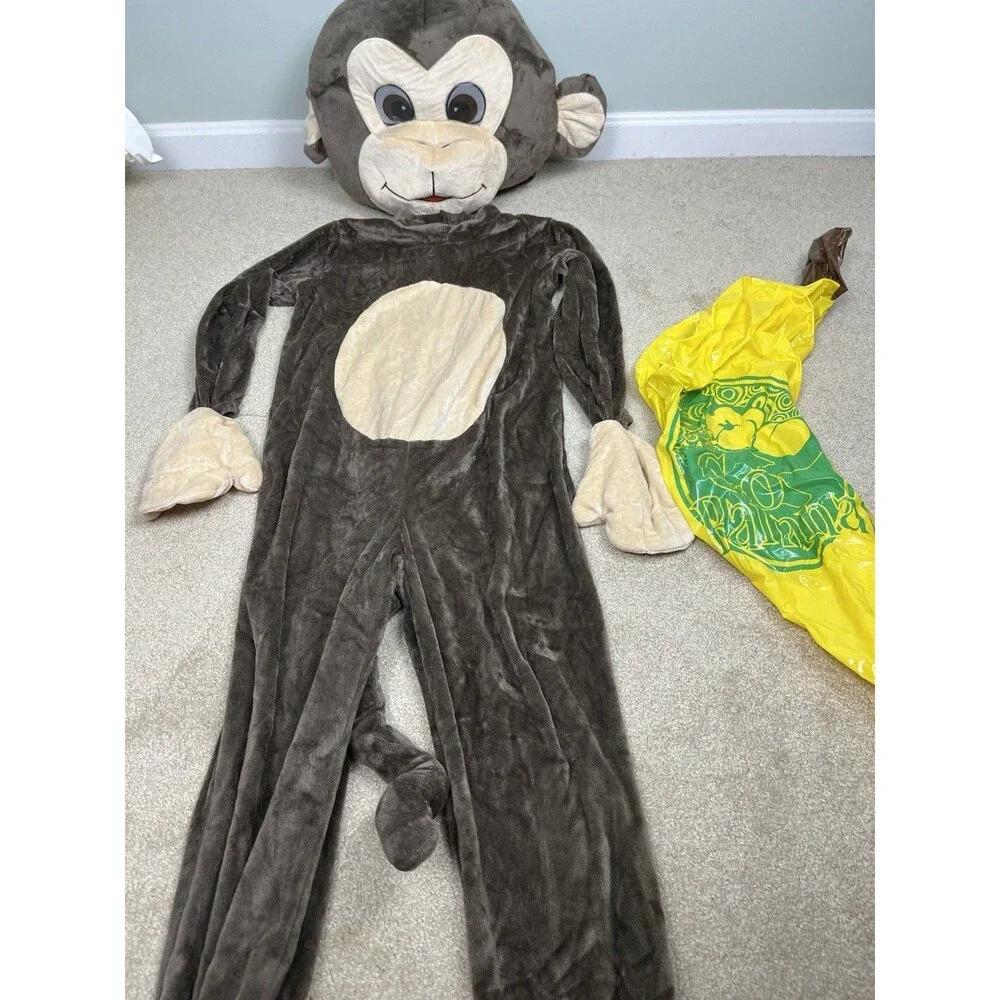 Spirit Halloween Monkey Mascot Costume Kids Child Size S/M Inflatable Banana EUC